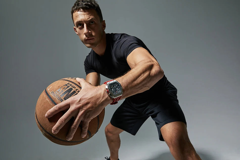 Montre Tonneau Luxe Homme – Acier Inoxydable Étanche