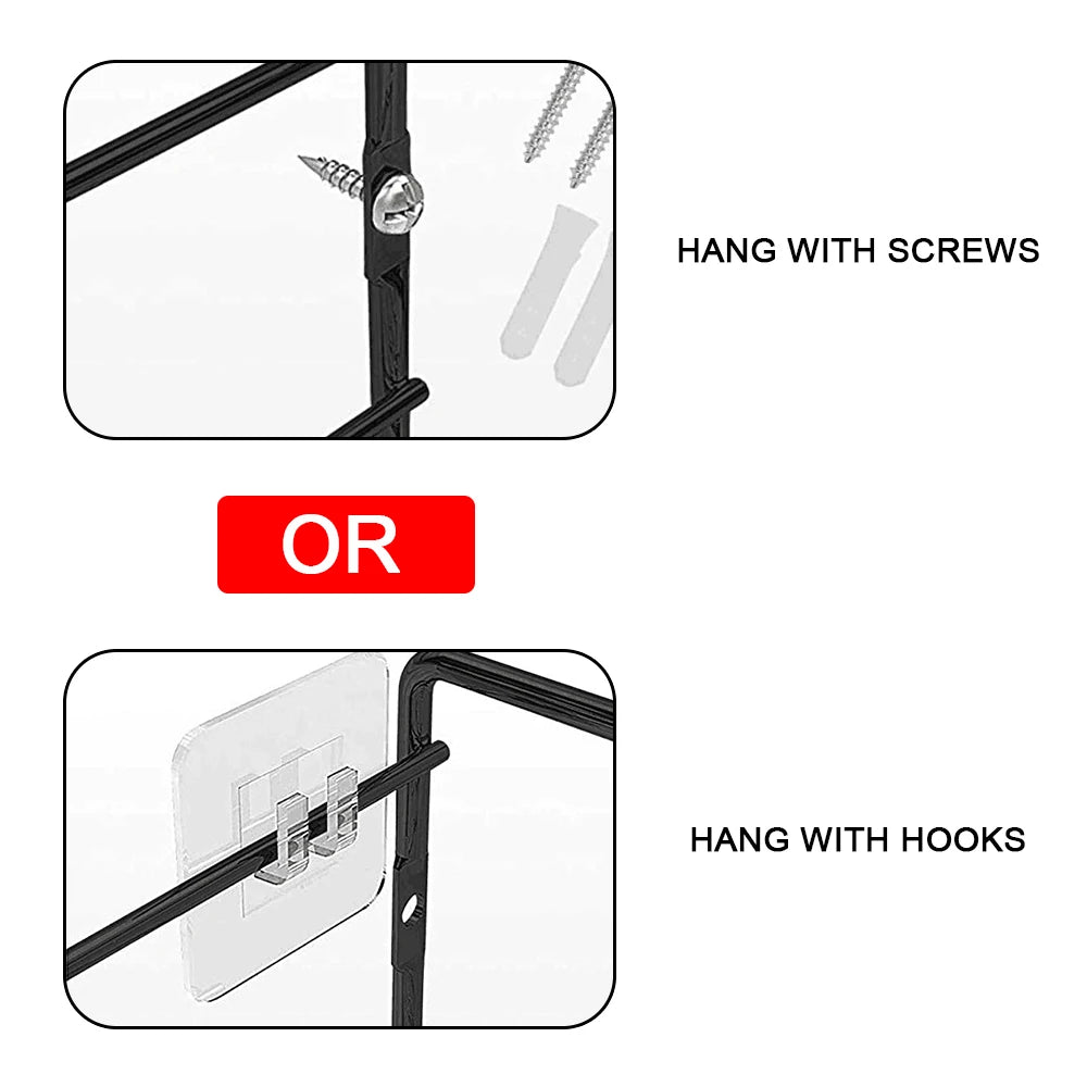 Organisateur de cuisine - Lot de 2 étagères métalliques suspendues pour la maison ou le restaurant - Étagère murale pour pots à épices - Support à une seule couche