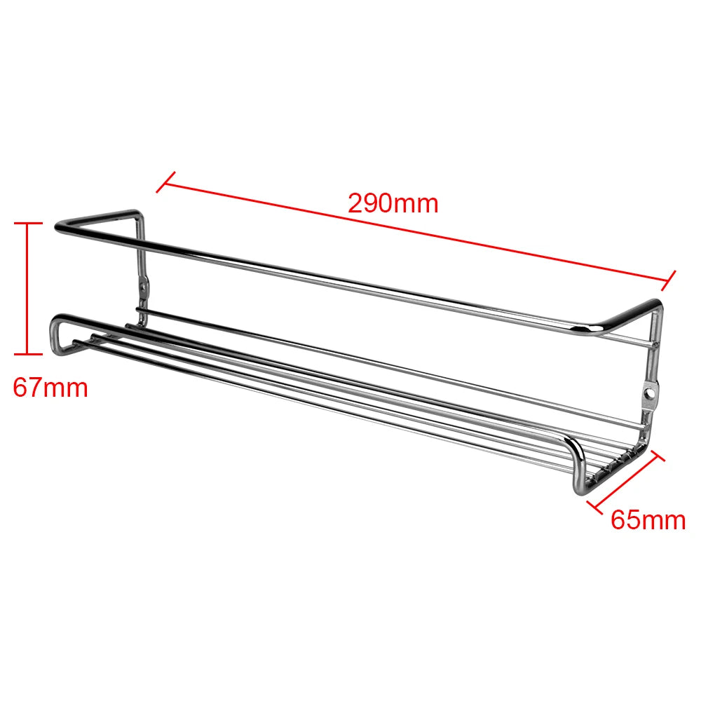 Organisateur de cuisine - Lot de 2 étagères métalliques suspendues pour la maison ou le restaurant - Étagère murale pour pots à épices - Support à une seule couche