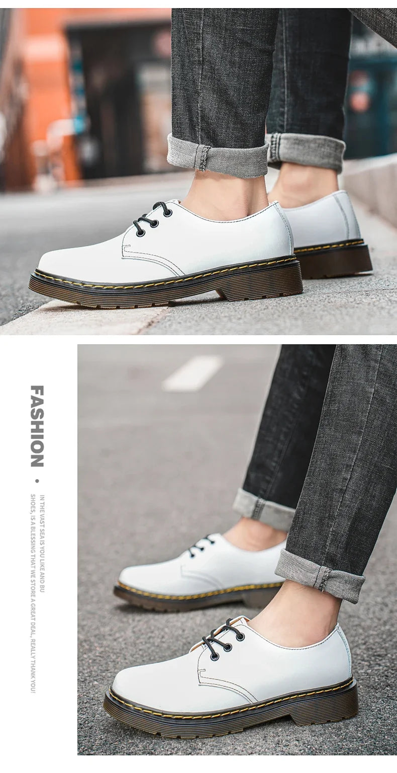 Chaussures homme tendance en cuir véritable, chaussures unisexes décontractées, mocassins plats respirants et antidérapants pour l'extérieur.