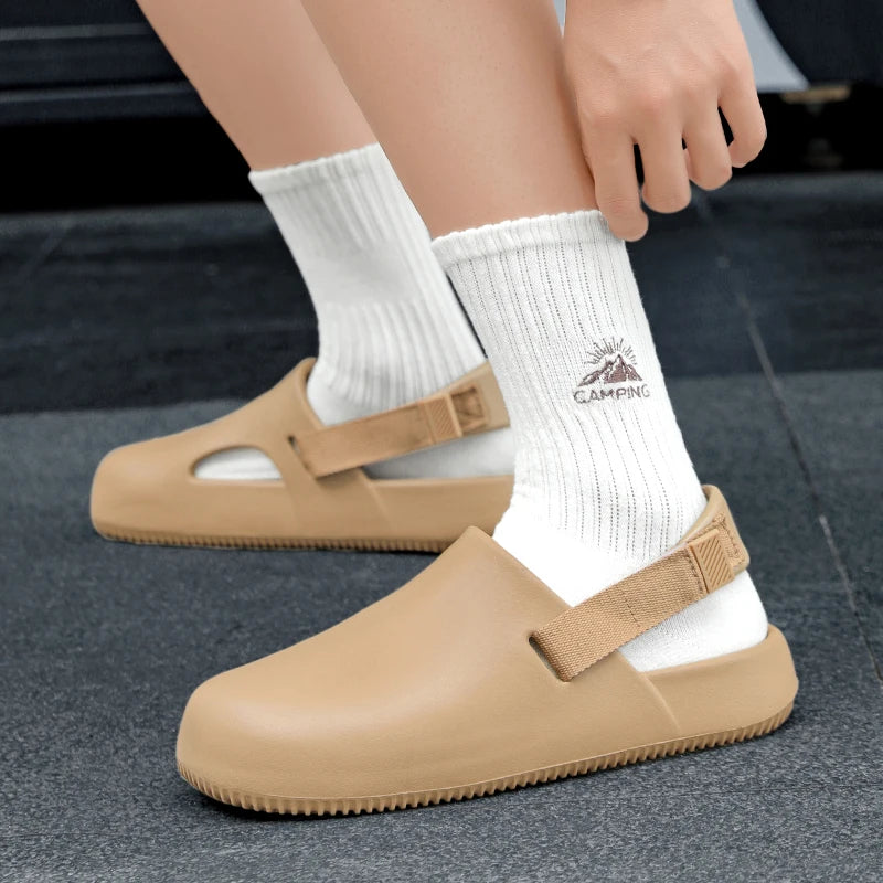 Sandales décontractées pour hommes, collection 2025, en EVA, antidérapantes, style mules, confortables et respirantes, idéales pour la maison.