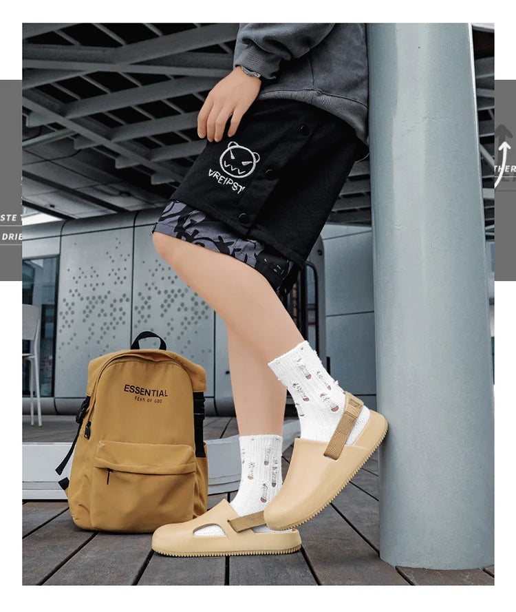 Sandales décontractées pour hommes, collection 2025, en EVA, antidérapantes, style mules, confortables et respirantes, idéales pour la maison.