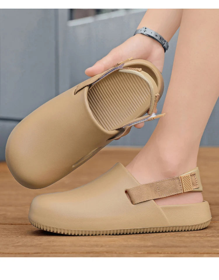 Sandales décontractées pour hommes, collection 2025, en EVA, antidérapantes, style mules, confortables et respirantes, idéales pour la maison.