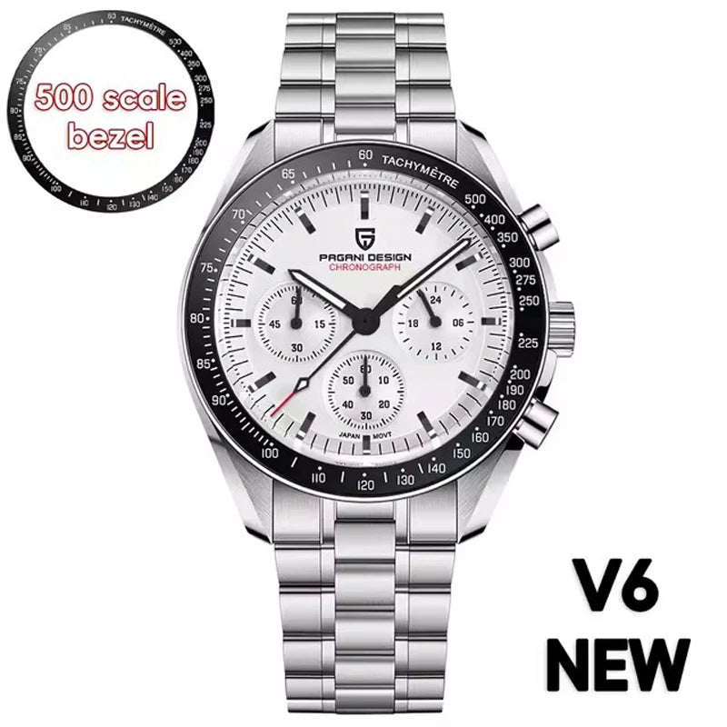 Montre Chronographe Homme Or – Quartz VK63, Verre Saphir Anti-Reflet