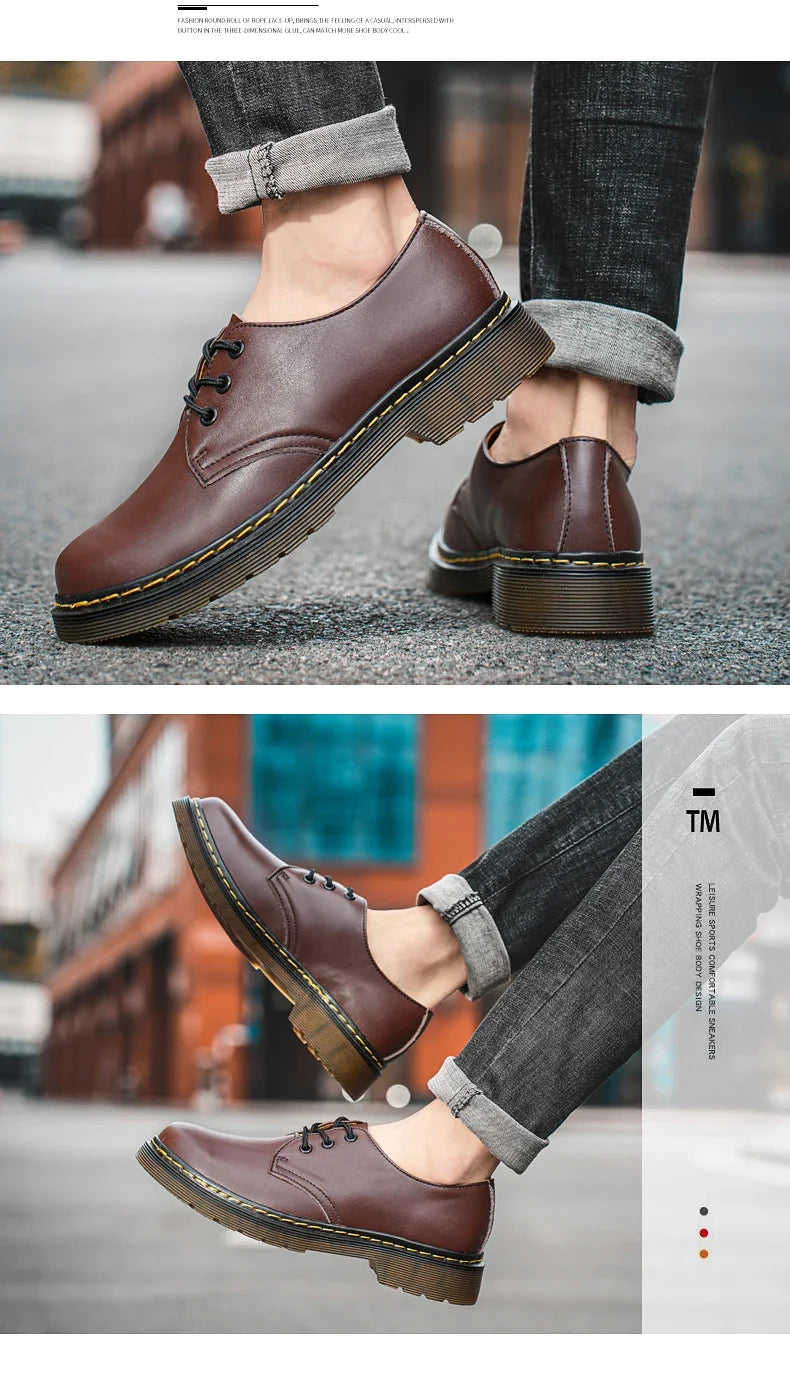 Chaussures homme tendance en cuir véritable, chaussures unisexes décontractées, mocassins plats respirants et antidérapants pour l'extérieur.