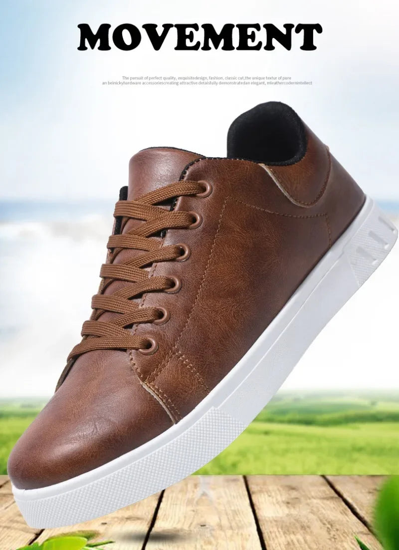 Chaussures décontractées, mocassins, baskets en cuir britannique, chaussures plates, chaussures classiques en cuir pour hommes, nouveautés printemps-été, chaussures tendance à plateforme polyvalentes