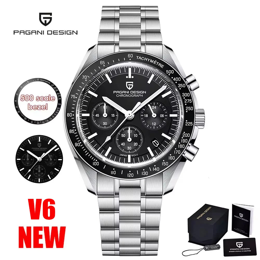Montre Chronographe Homme Or – Quartz VK63, Verre Saphir Anti-Reflet