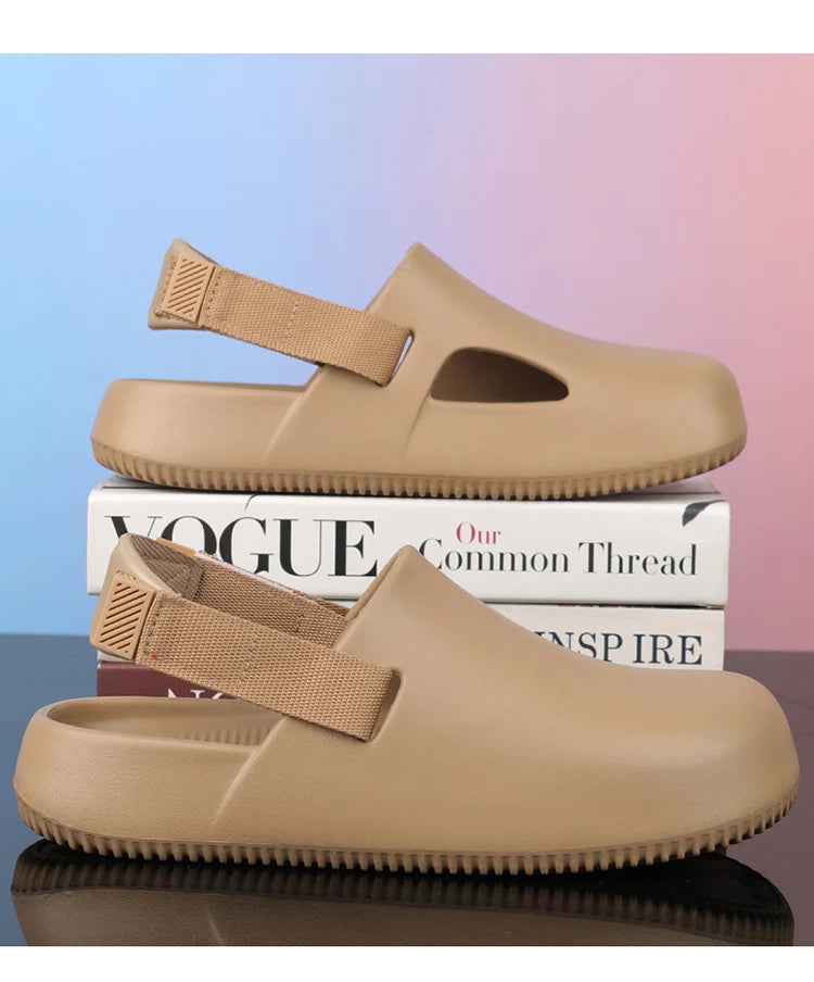 Sandales décontractées pour hommes, collection 2025, en EVA, antidérapantes, style mules, confortables et respirantes, idéales pour la maison.