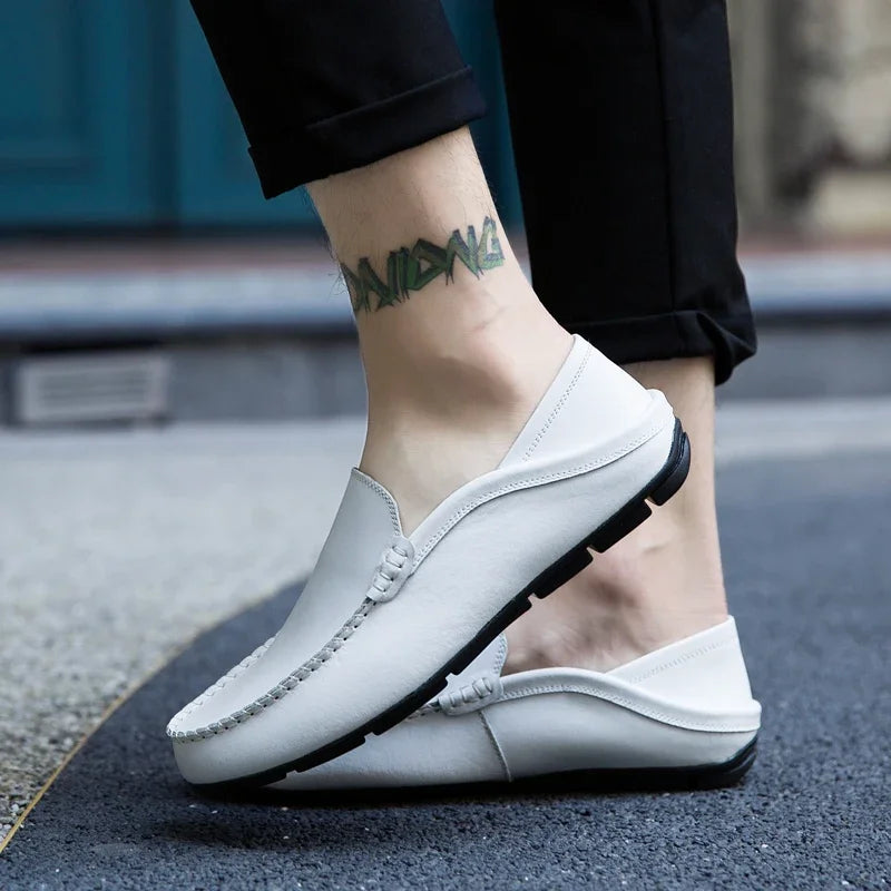 Chaussures homme décontractées en cuir véritable, mocassins, chaussures bateau de créateur, haute qualité, pointures 37 à 47.