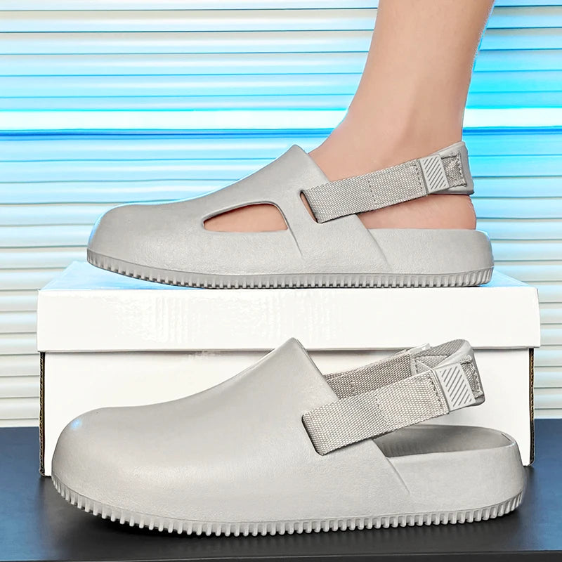 Sandales décontractées pour hommes, collection 2025, en EVA, antidérapantes, style mules, confortables et respirantes, idéales pour la maison.