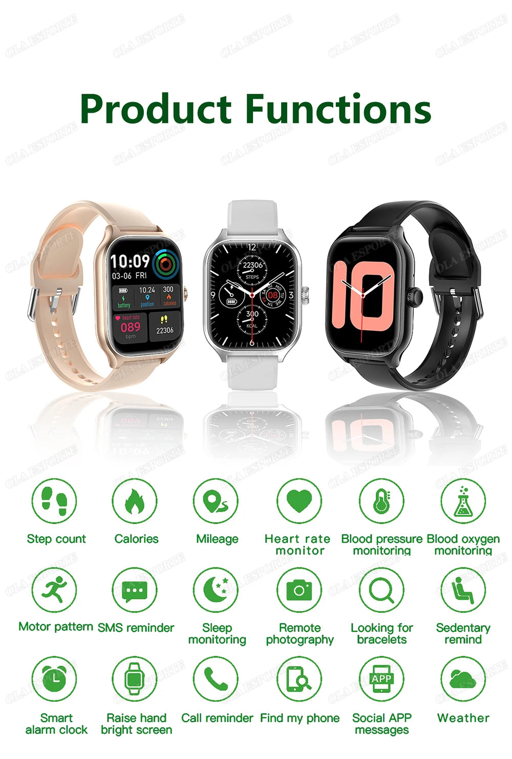 Montre Connectée Homme Femme – Smartwatch 2,01" HD, Bluetooth, Notifications, Musique et Mode Sport