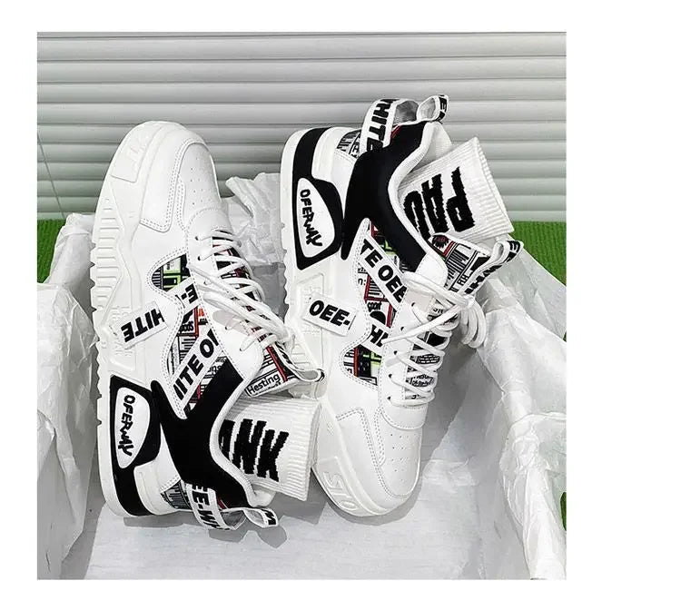 Baskets en cuir décontractées et tendance, nouvelles chaussures de skateboard pour hommes, chaussures de sport d'extérieur pour la course, la randonnée et le tennis, chaussures de luxe à plateforme