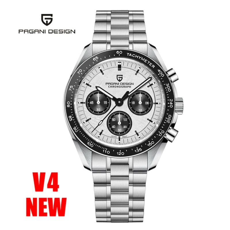 Montre Chronographe Homme Or – Quartz VK63, Verre Saphir Anti-Reflet