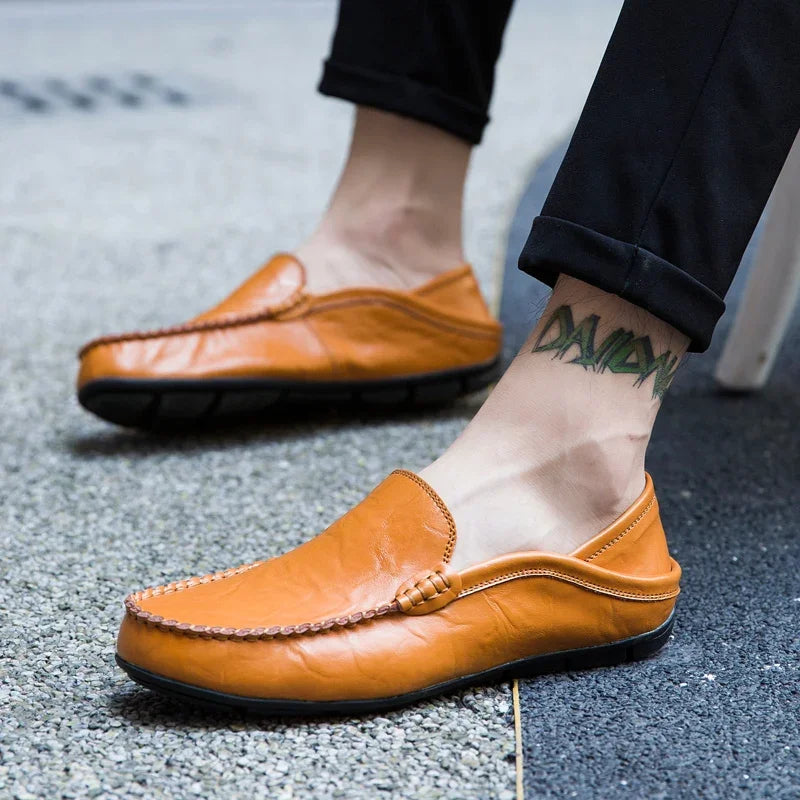 Chaussures homme décontractées en cuir véritable, mocassins, chaussures bateau de créateur, haute qualité, pointures 37 à 47.