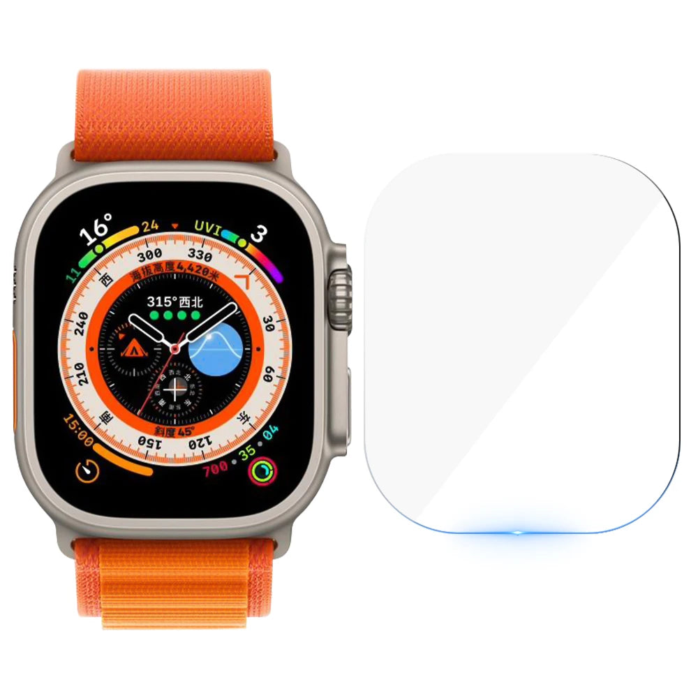 Verre trempé anti-rayures pour Apple Watch Ultra 49 mm (compatible avec la montre connectée Apple Watch Series Ultra 49 mm).