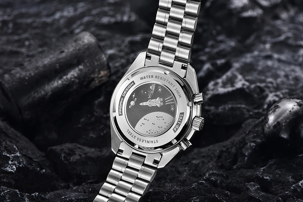 Montre Chronographe Homme Or – Quartz VK63, Verre Saphir Anti-Reflet