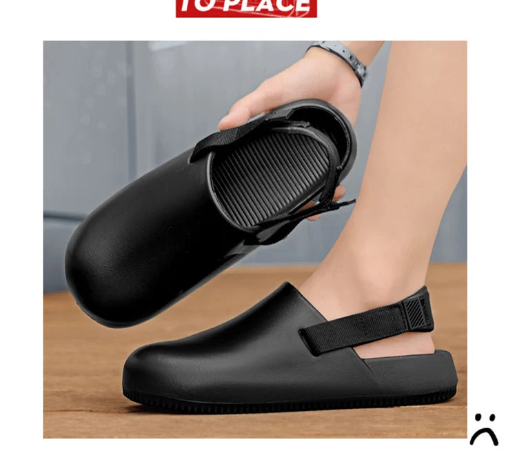 Sandales décontractées pour hommes, collection 2025, en EVA, antidérapantes, style mules, confortables et respirantes, idéales pour la maison.