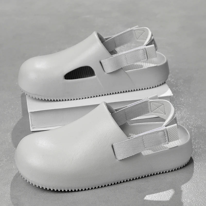 Sandales décontractées pour hommes, collection 2025, en EVA, antidérapantes, style mules, confortables et respirantes, idéales pour la maison.