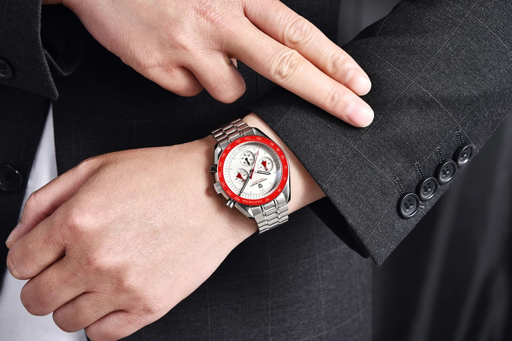 Montre Chronographe Homme Or – Quartz VK63, Verre Saphir Anti-Reflet