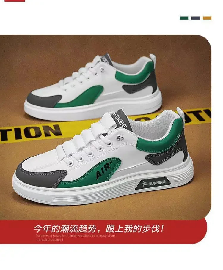 Chaussures homme en cuir basses, tendance et décontractées, idéales pour la course et le sport.