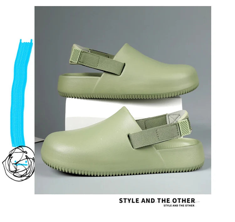 Sandales décontractées pour hommes, collection 2025, en EVA, antidérapantes, style mules, confortables et respirantes, idéales pour la maison.