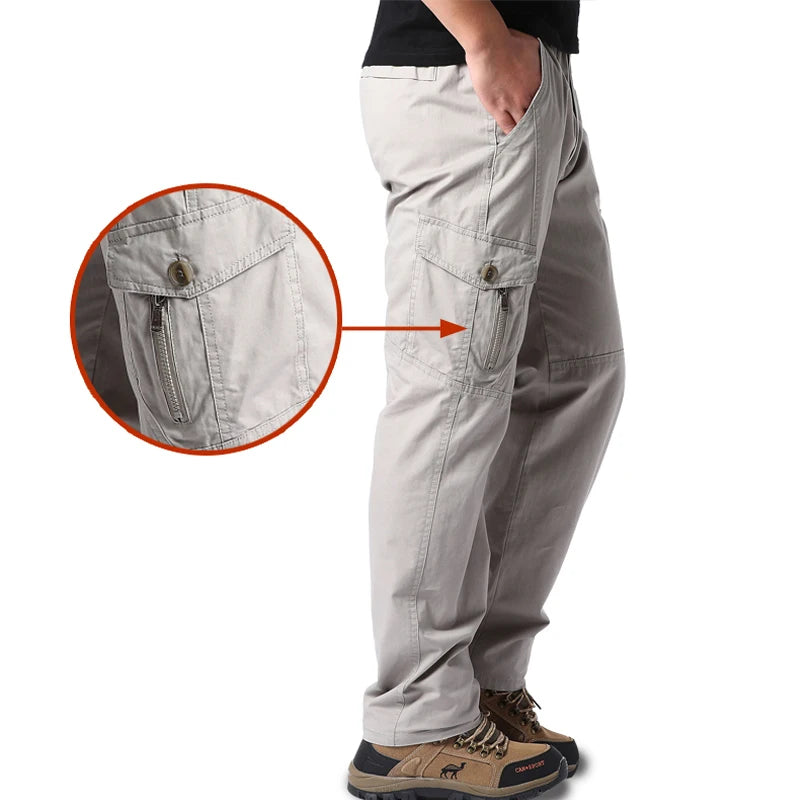 Pantalon Cargo Tactique Homme en Coton – Multi-Poches Outdoor & Travail
