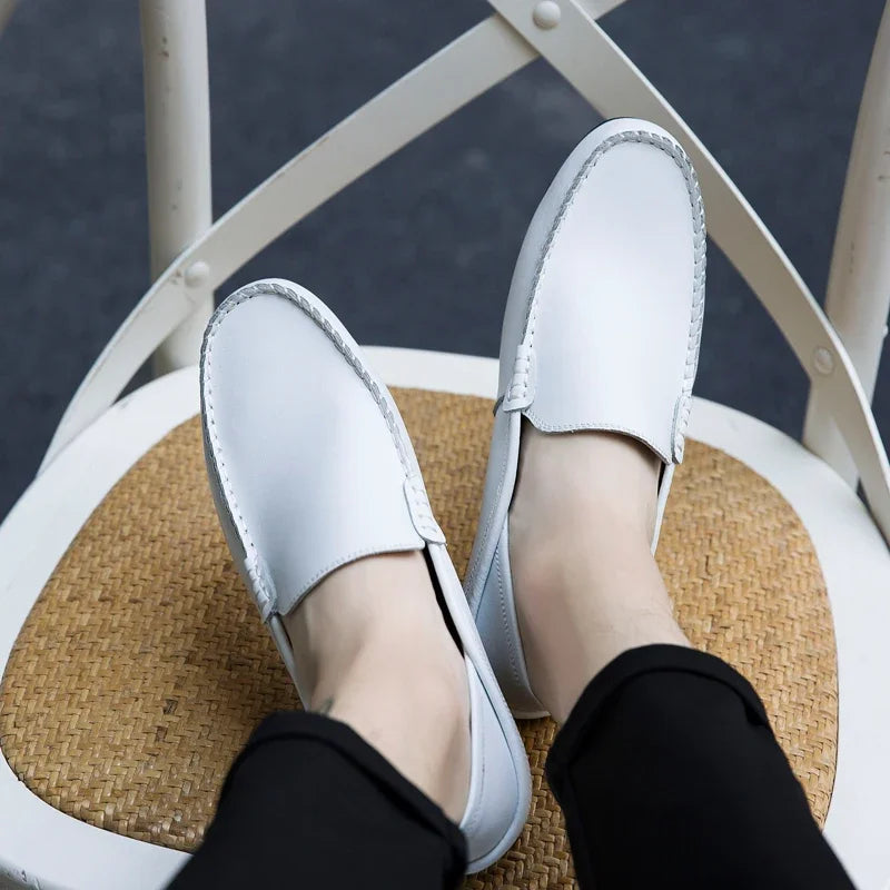 Chaussures homme décontractées en cuir véritable, mocassins, chaussures bateau de créateur, haute qualité, pointures 37 à 47.