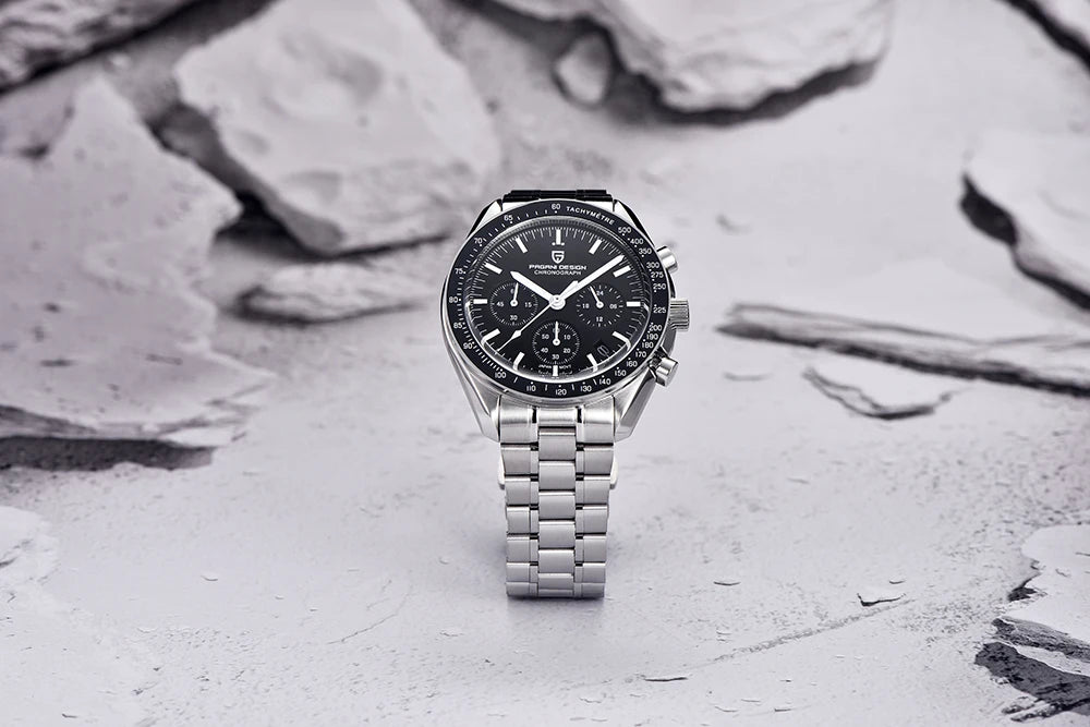 Montre Chronographe Homme Or – Quartz VK63, Verre Saphir Anti-Reflet