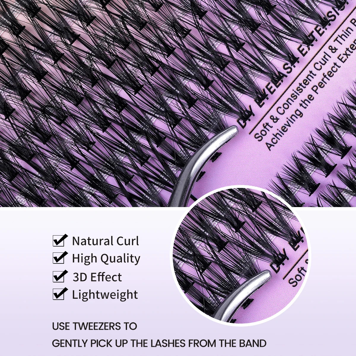 Kit d'extensions de cils MAGEFY à faire soi-même : 800 extensions de cils en touffes de 80D/100D, cils individuels fins (9-18 mm).