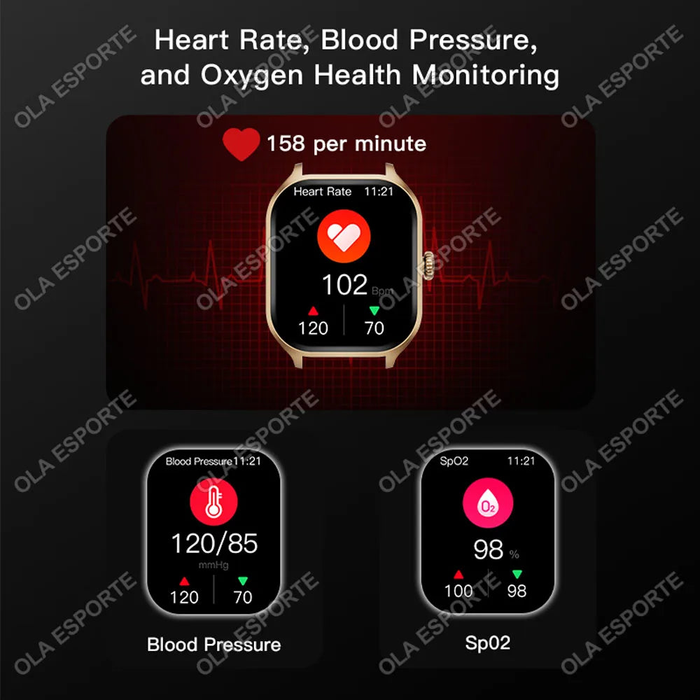 Montre Connectée Homme Femme – Smartwatch 2,01" HD, Bluetooth, Notifications, Musique et Mode Sport