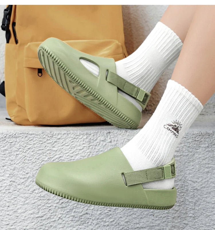 Sandales décontractées pour hommes, collection 2025, en EVA, antidérapantes, style mules, confortables et respirantes, idéales pour la maison.