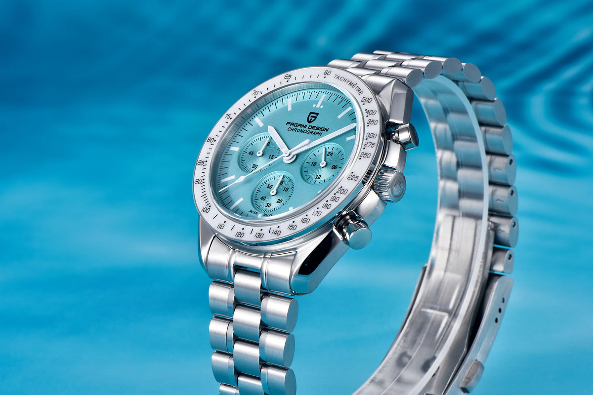 Montre Chronographe Homme Or – Quartz VK63, Verre Saphir Anti-Reflet