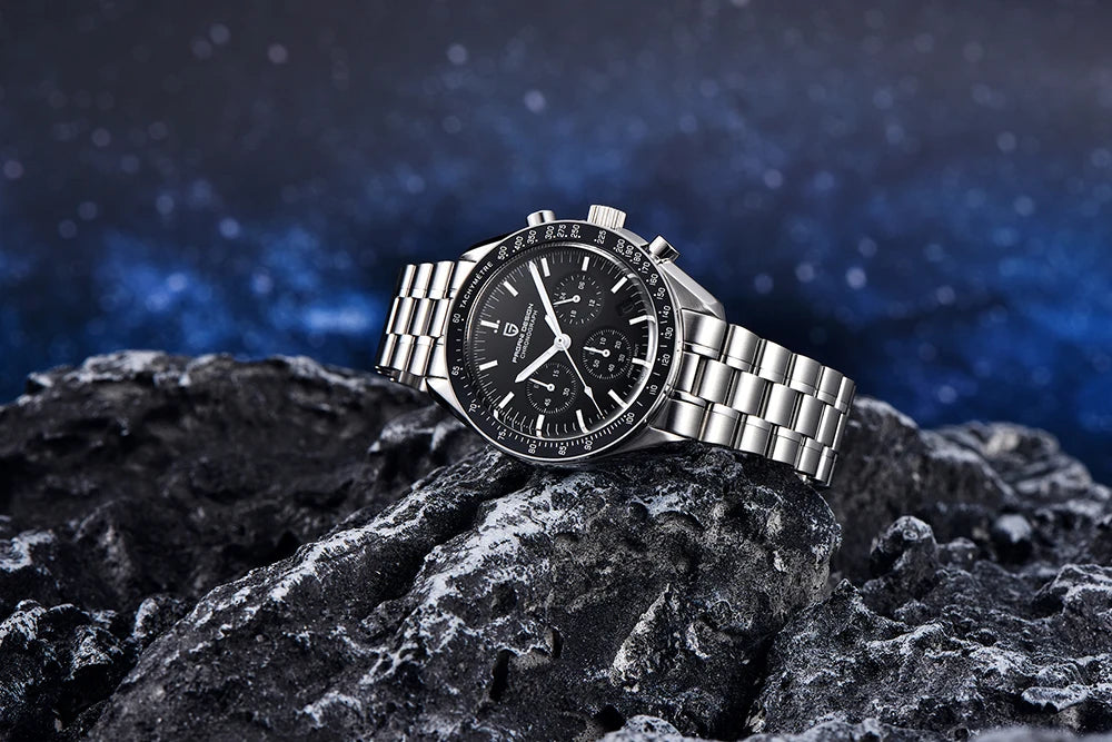 Montre Chronographe Homme Or – Quartz VK63, Verre Saphir Anti-Reflet