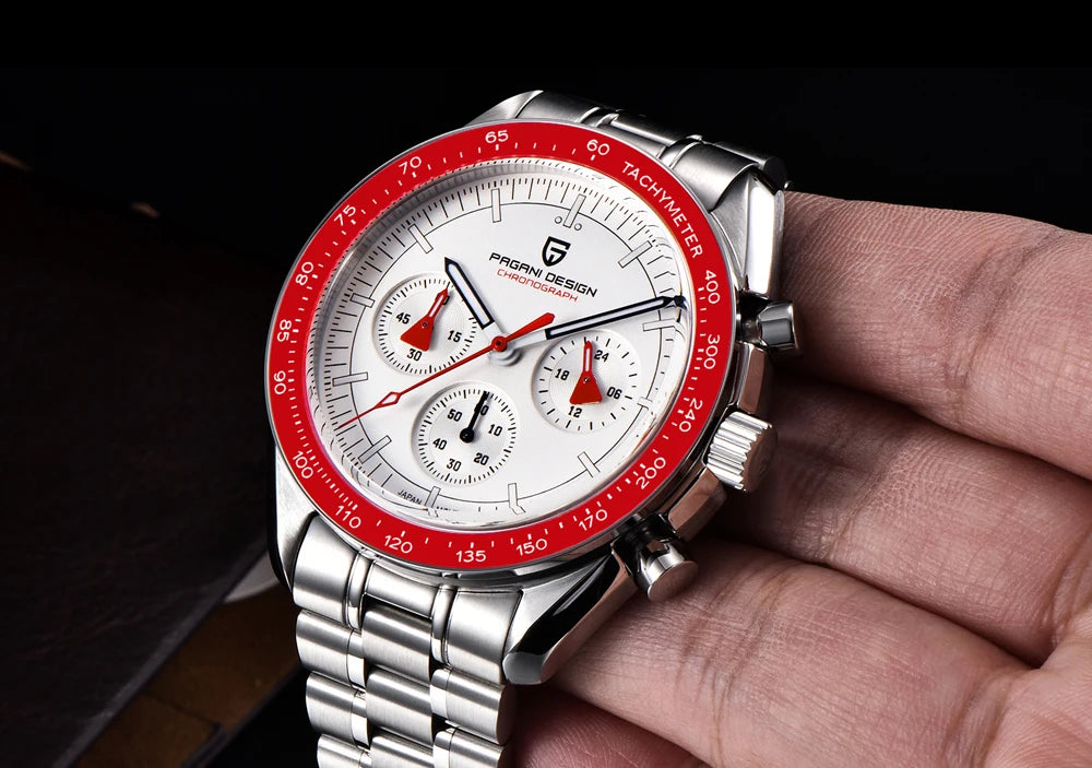 Montre Chronographe Homme Or – Quartz VK63, Verre Saphir Anti-Reflet