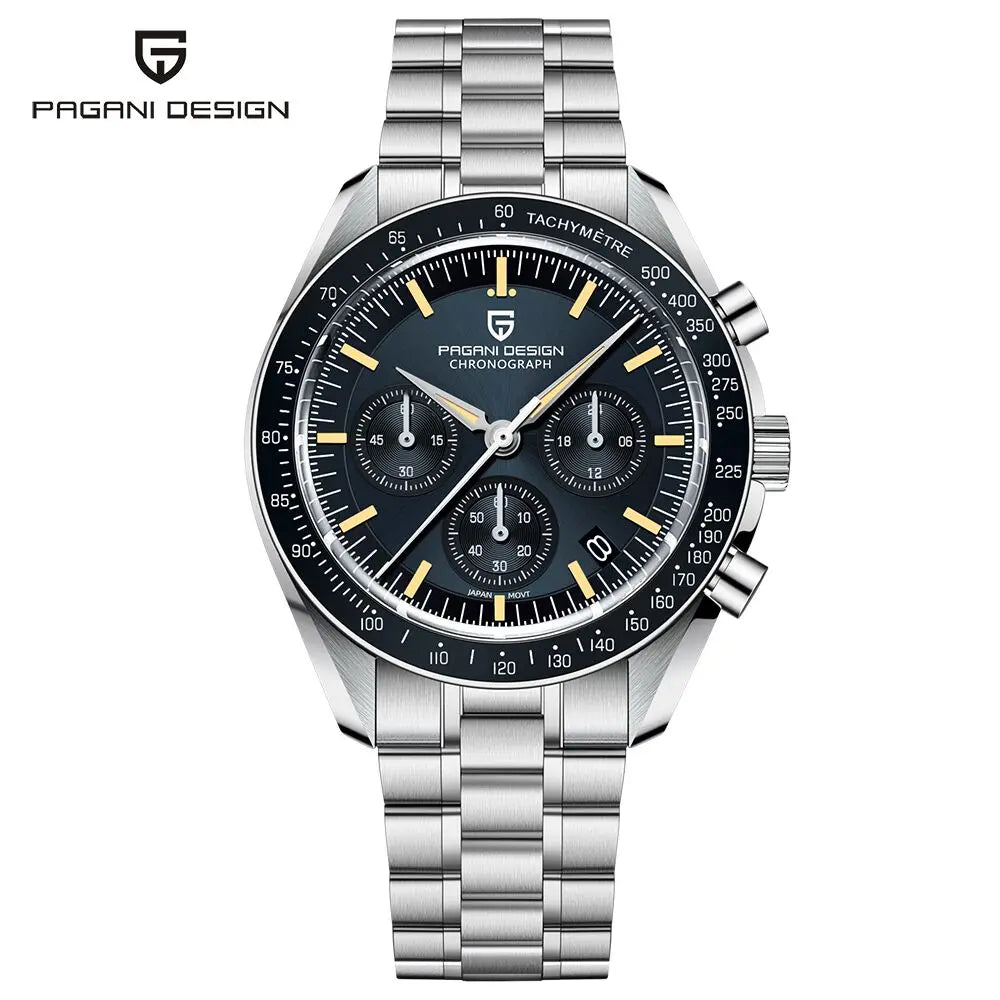 Montre Chronographe Homme Or – Quartz VK63, Verre Saphir Anti-Reflet