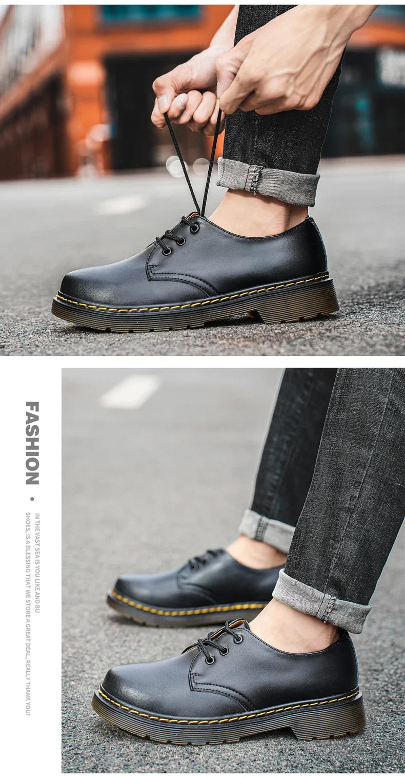 Chaussures homme tendance en cuir véritable, chaussures unisexes décontractées, mocassins plats respirants et antidérapants pour l'extérieur.