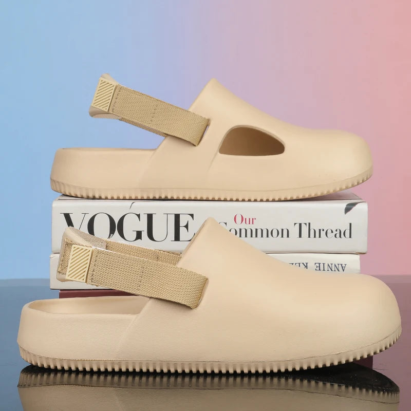 Sandales décontractées pour hommes, collection 2025, en EVA, antidérapantes, style mules, confortables et respirantes, idéales pour la maison.