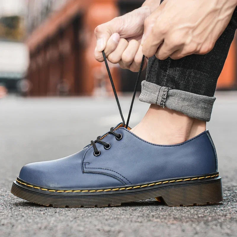Chaussures homme tendance en cuir véritable, chaussures unisexes décontractées, mocassins plats respirants et antidérapants pour l'extérieur.