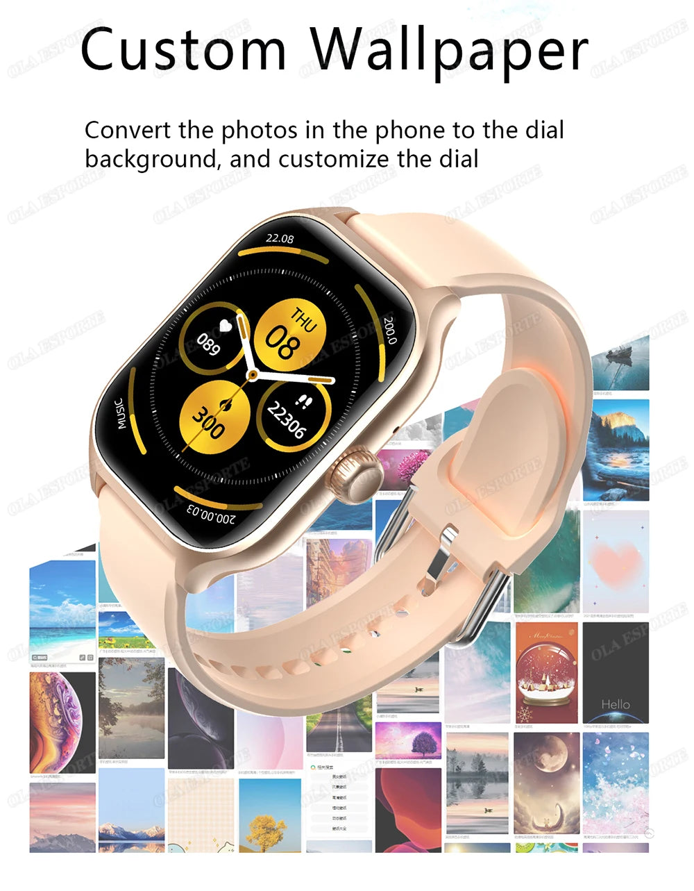 Montre Connectée Homme Femme – Smartwatch 2,01" HD, Bluetooth, Notifications, Musique et Mode Sport