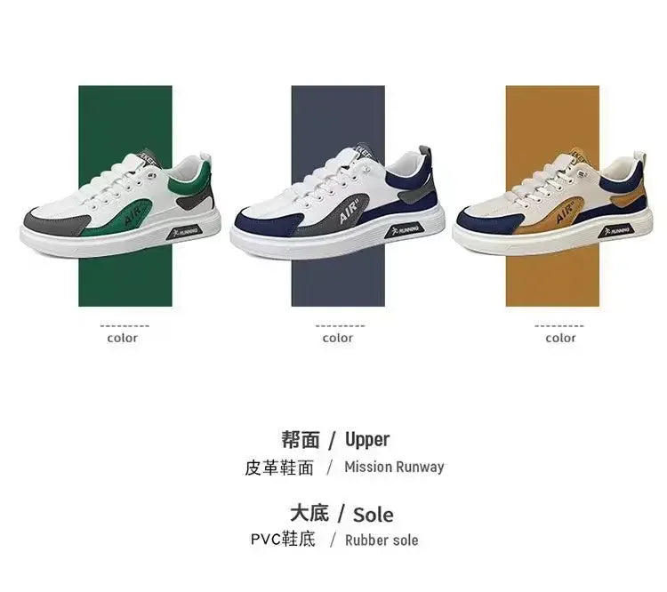 Chaussures homme en cuir basses, tendance et décontractées, idéales pour la course et le sport.