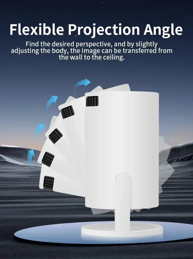 Mini Projecteur Home Cinéma HY300 4K Ultra HD – 300 ANSI, Android 11, Bluetooth 5.4, Mise au Point Électronique, Haut-Parleur Intégré