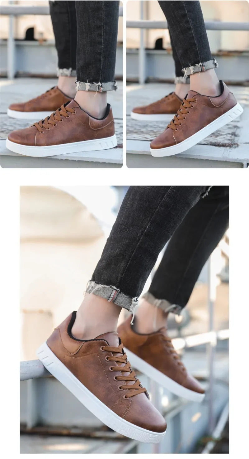 Chaussures décontractées, mocassins, baskets en cuir britannique, chaussures plates, chaussures classiques en cuir pour hommes, nouveautés printemps-été, chaussures tendance à plateforme polyvalentes