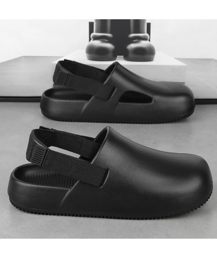 Sandales décontractées pour hommes, collection 2025, en EVA, antidérapantes, style mules, confortables et respirantes, idéales pour la maison.