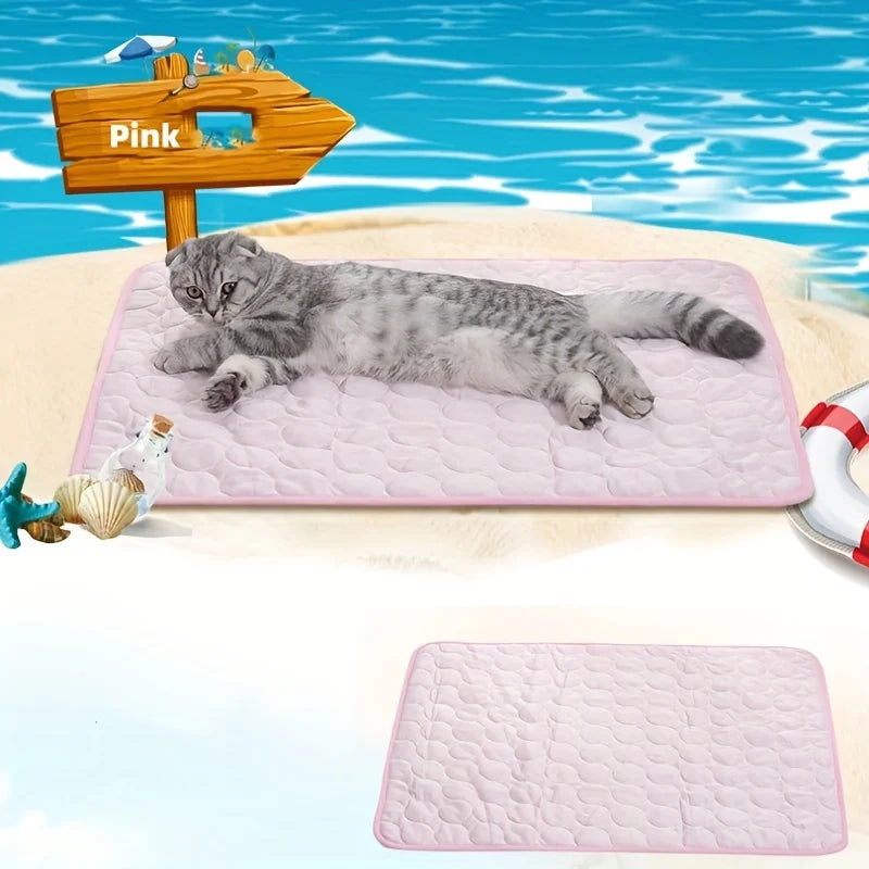 Tapis rafraîchissant d'été pour animaux de compagnie, tapis rafraîchissant pour chat et chien, tapis respirant, portable et lavable, couverture rafraîchissante pour niche/canapé/lit