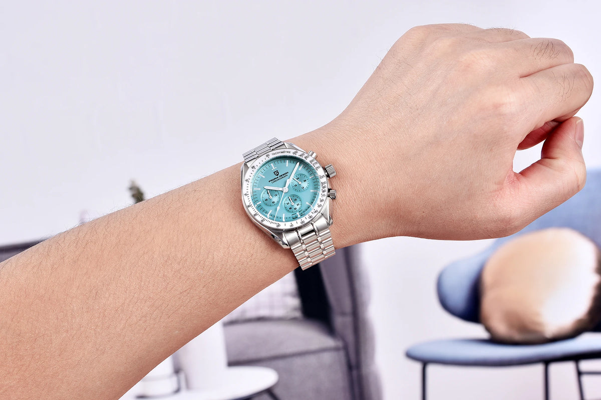 Montre Chronographe Homme Or – Quartz VK63, Verre Saphir Anti-Reflet