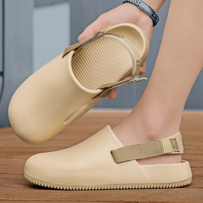 Sandales décontractées pour hommes, collection 2025, en EVA, antidérapantes, style mules, confortables et respirantes, idéales pour la maison.