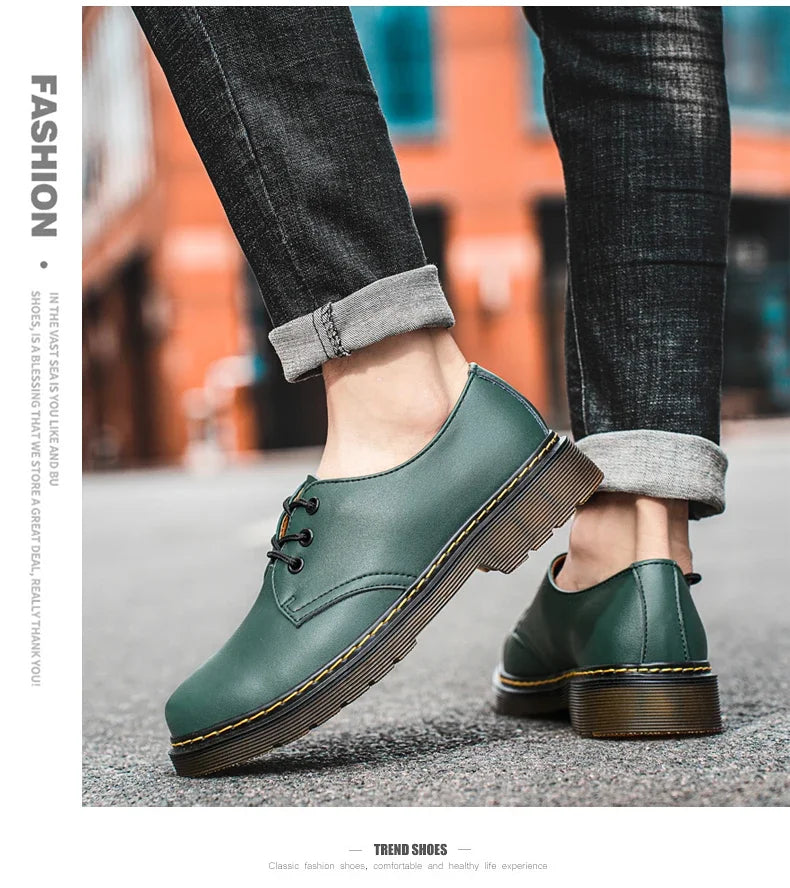 Chaussures homme tendance en cuir véritable, chaussures unisexes décontractées, mocassins plats respirants et antidérapants pour l'extérieur.