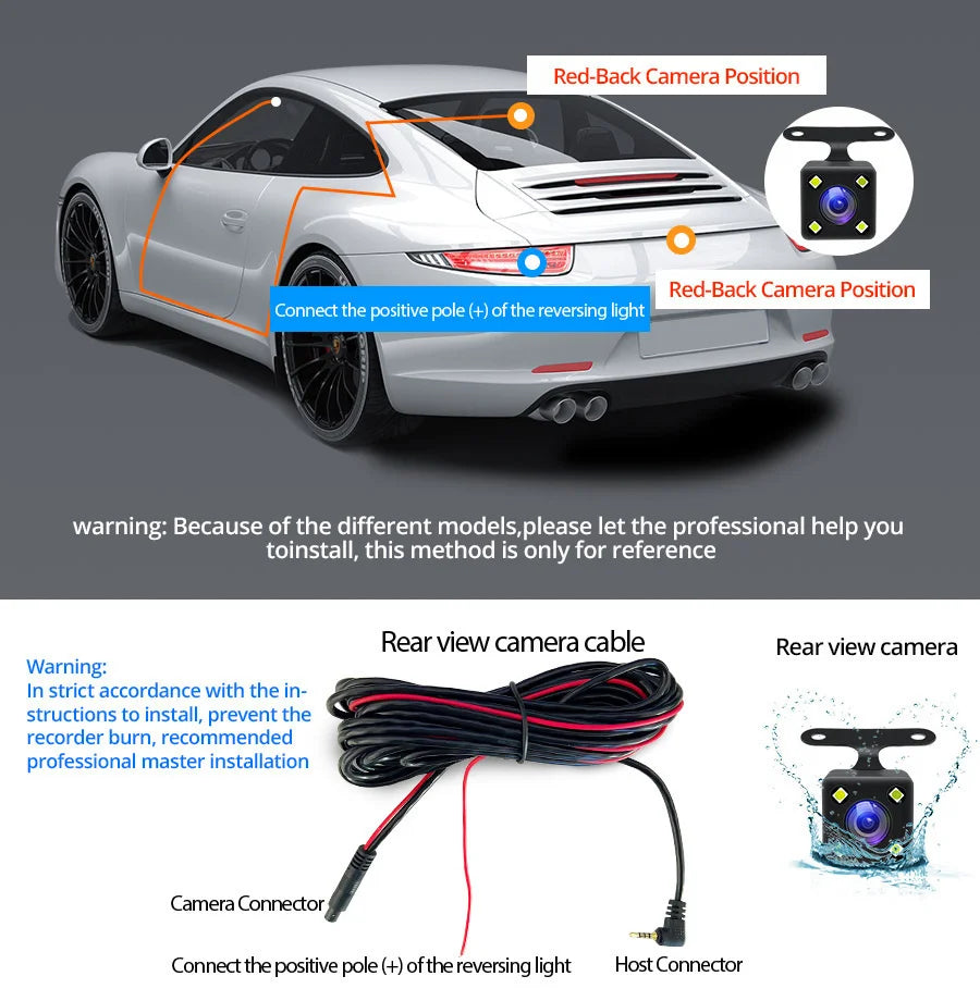 Dashcam, double caméra 1080P avant et intérieure, avec Vision nocturne IR, enregistrement en boucle, caméra DVR de voiture grand Angle.