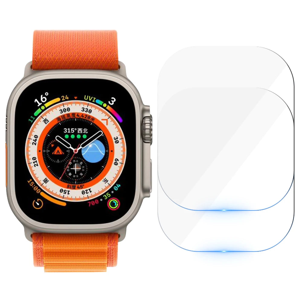 Verre trempé anti-rayures pour Apple Watch Ultra 49 mm (compatible avec la montre connectée Apple Watch Series Ultra 49 mm).