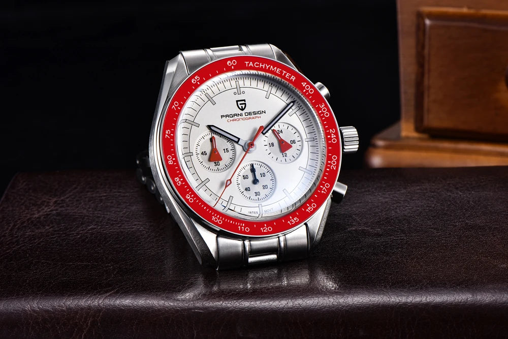 Montre Chronographe Homme Or – Quartz VK63, Verre Saphir Anti-Reflet